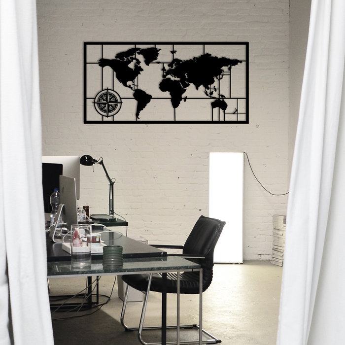 Wallity World Map Metal Decor 7